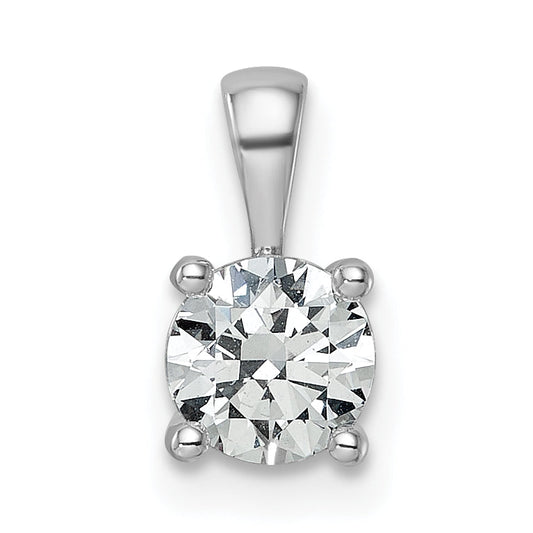 14k White Gold 14k White Gold 3/4 carat Lab Grown Diamond VS+ F+ Round Complete Four Prong Pendant