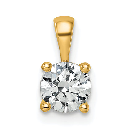 14k Yellow Gold 3/4 Ct. Certified Lab Grown Diamond VS/SI+ G+ Round Four Prong Pendant