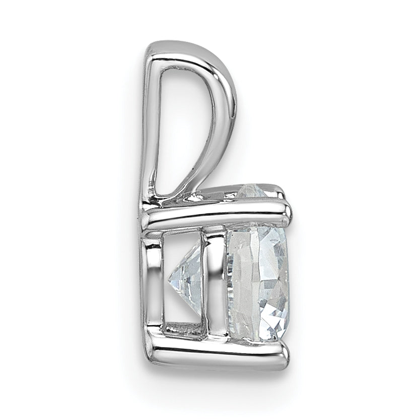 14K White Gold 1 Carat Certified Lab Grown Diamond Vs+ F+ Round Complete Four Prong Pendant