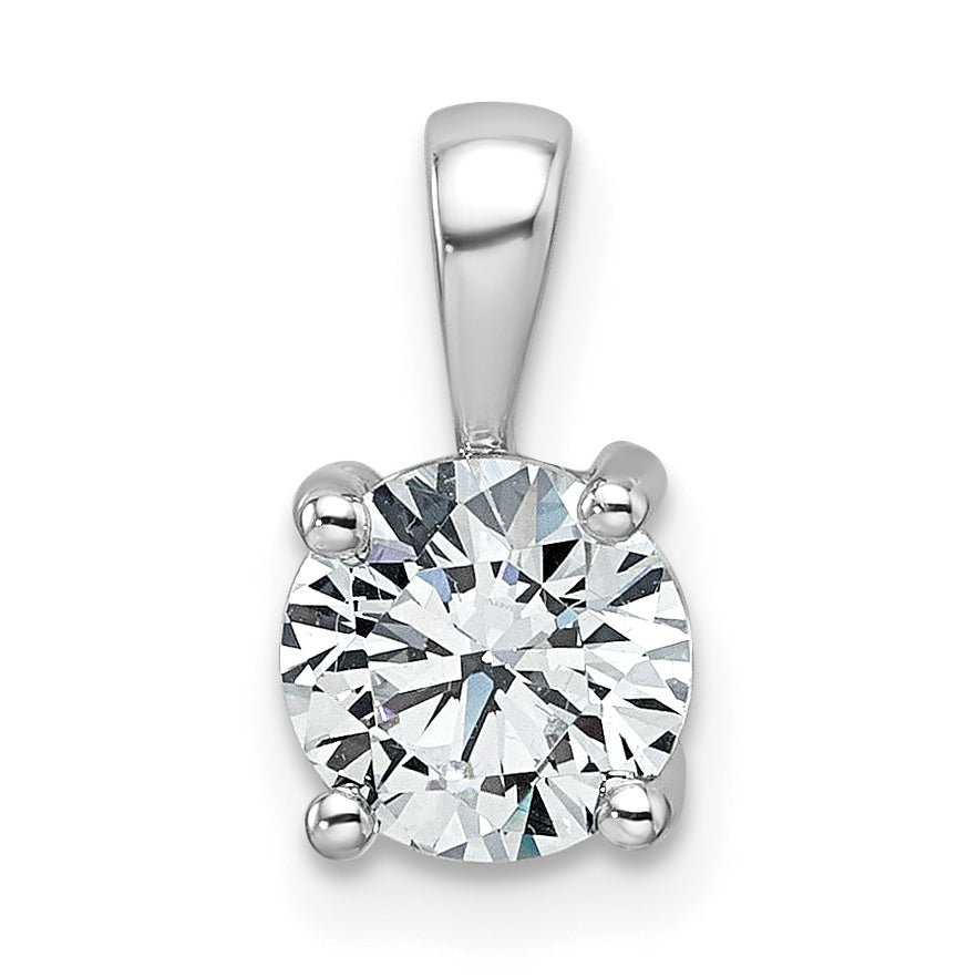 14k White Gold 14k White Gold 1 carat Lab Grown Diamond VS+ F+ Round Complete Four Prong Pendant