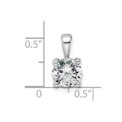 14k White Gold 1 1/2 Ct. Certified Lab Grown Diamond VS/SI+ G+ Round Four Prong Pendant
