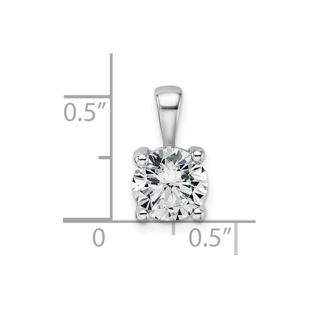 14k White Gold 1 1/2 Ct. Lab Grown Diamond VS/SI+ G+ Round Four Prong Pendant