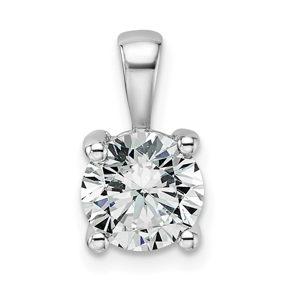 14k White Gold 1 1/2 Ct. Certified Lab Grown Diamond VS/SI+ G+ Round Four Prong Pendant
