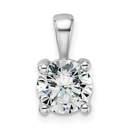 14k White Gold 1 1/2 Ct. Certified Lab Grown Diamond VS/SI+ G+ Round Four Prong Pendant