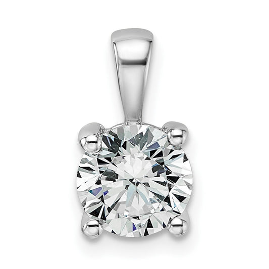 14k White Gold 1 1/2 Ct. Lab Grown Diamond VS/SI+ G+ Round Four Prong Pendant