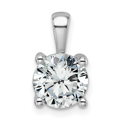 14k White Gold 14k White Gold 2 carat Lab Grown Diamond VS+ F+ Round Complete Four Prong Pendant
