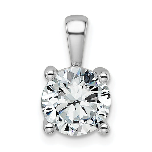 14k White Gold 14k White Gold 2 carat Lab Grown Diamond VS+ F+ Round Complete Four Prong Pendant