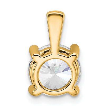 14k Yellow Gold 2 Ct. Certified Lab Grown Diamond VS/SI+ G+ Round Four Prong Pendant