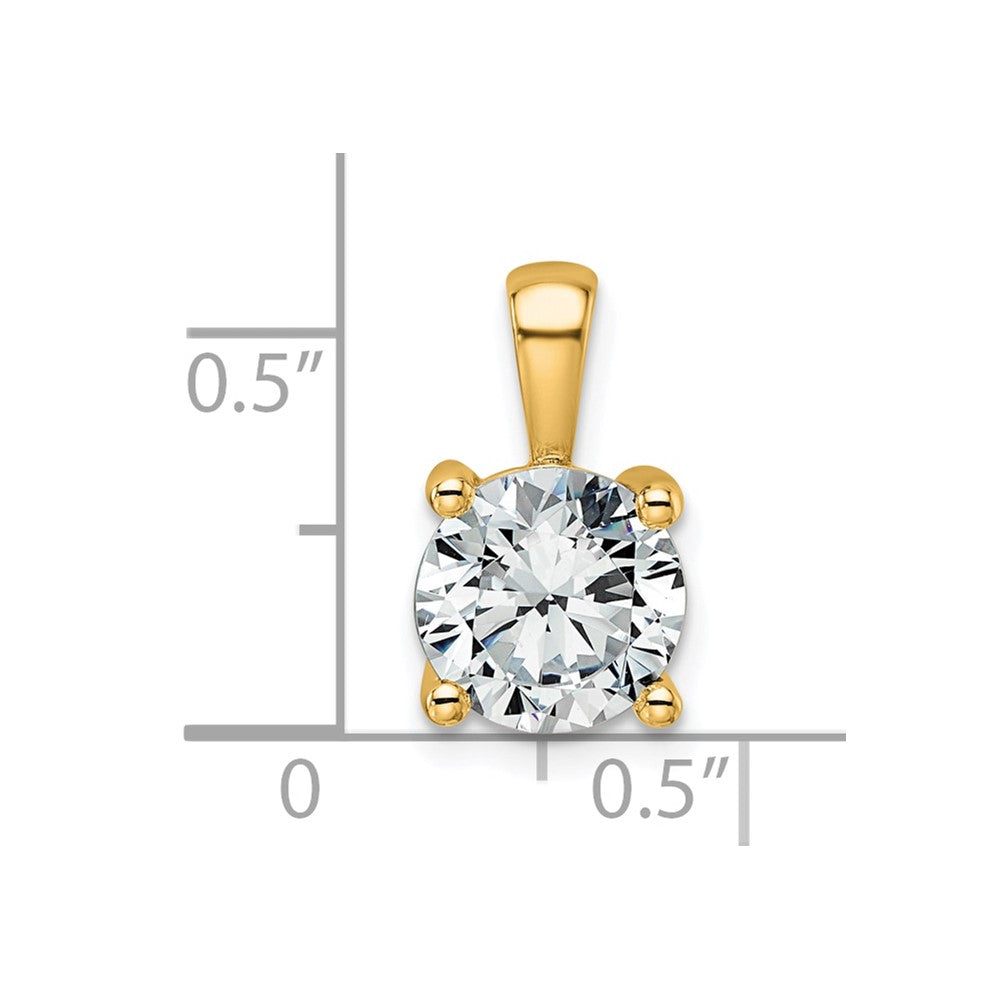 14k Yellow Gold 2 Ct. Certified Lab Grown Diamond VS/SI+ G+ Round Four Prong Pendant