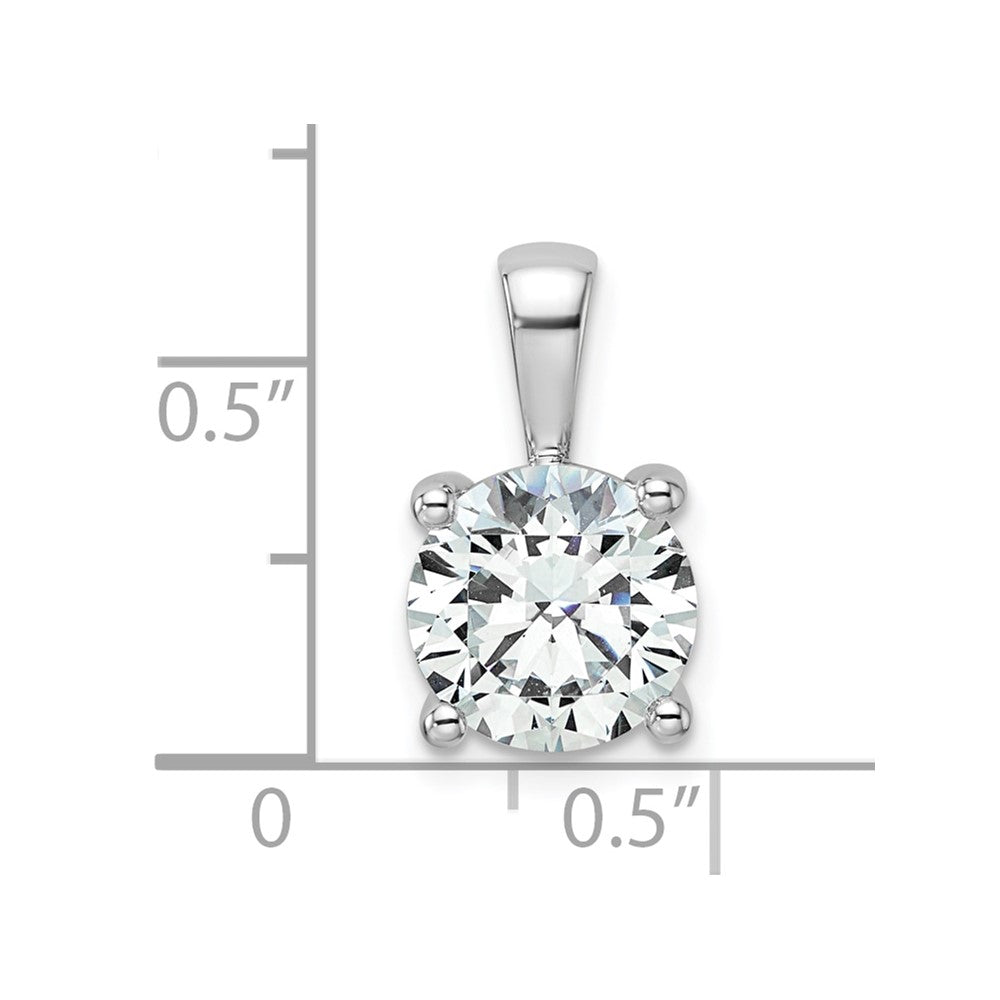 14k White Gold 2 1/2 Ct. Certified Lab Grown Diamond VS/SI+ G+ Round Four Prong Pendant