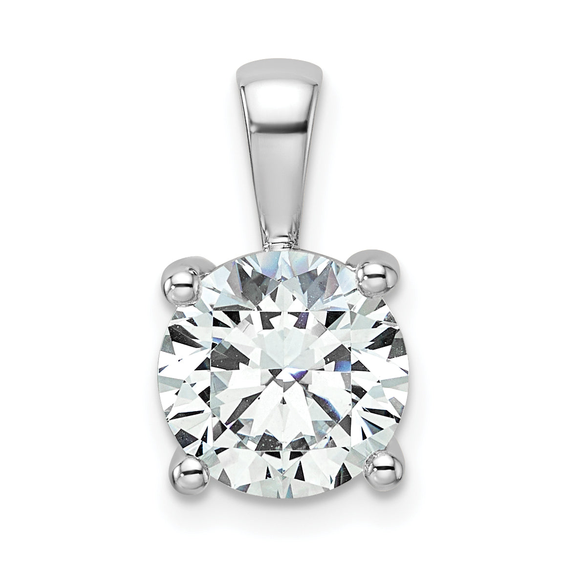 14k White Gold 14k White Gold 2 1/2 carat Lab Grown Diamond VS+ F+ Round Complete Four Prong Pendant