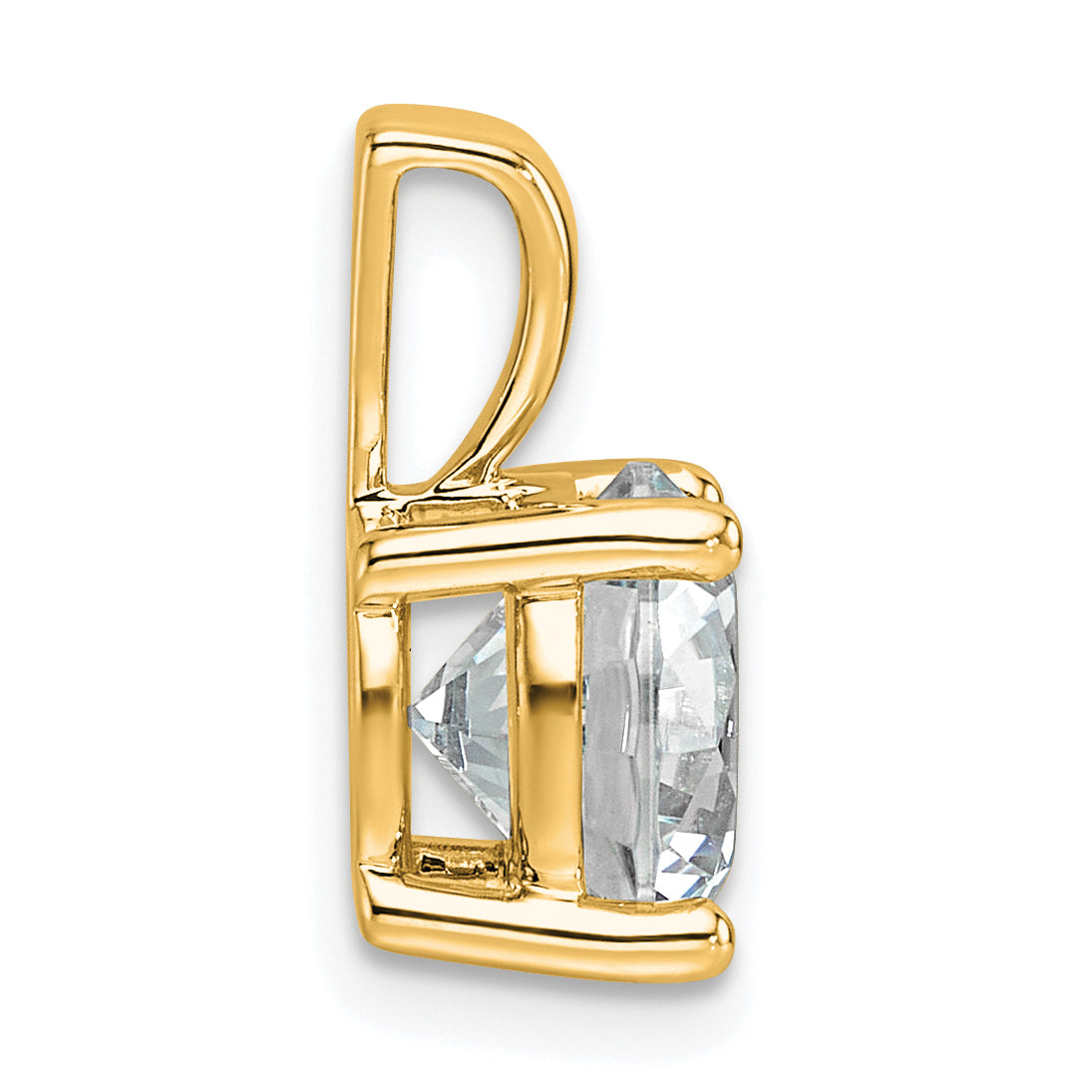 14k Yellow Gold 14k 2 1/2 carat Lab Grown Diamond VS+ F+ Round Complete Four Prong Pendant