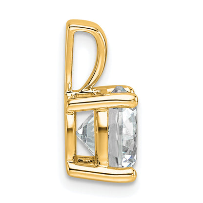 14k Yellow Gold 14k 2 1/2 carat Lab Grown Diamond VS+ F+ Round Complete Four Prong Pendant