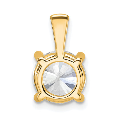 14K Yellow Gold 2 1/2 Carat Certified Lab Grown Diamond Vs+ F+ Round Complete Four Prong Pendant