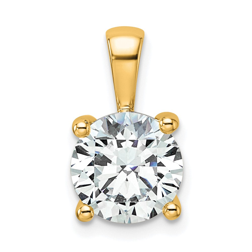 14k Yellow Gold 2 1/2 Ct. Certified Lab Grown Diamond VS/SI+ G+ Round Four Prong Pendant