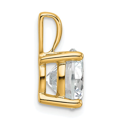 14k Yellow Gold 14k 3 carat Lab Grown Diamond VS+ F+ Round Complete Four Prong Pendant