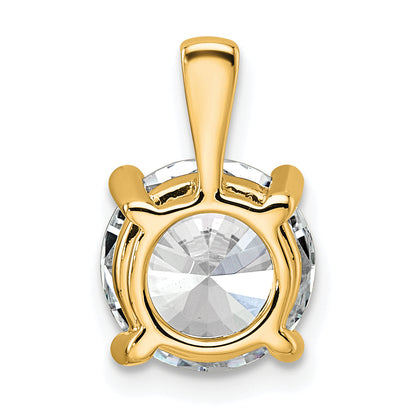 14k Yellow Gold 14k 3 carat Lab Grown Diamond VS+ F+ Round Complete Four Prong Pendant