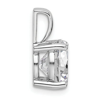 14K White Gold 4 Carat Certified Lab Grown Diamond Vs+ F+ Round Complete Four Prong Pendant