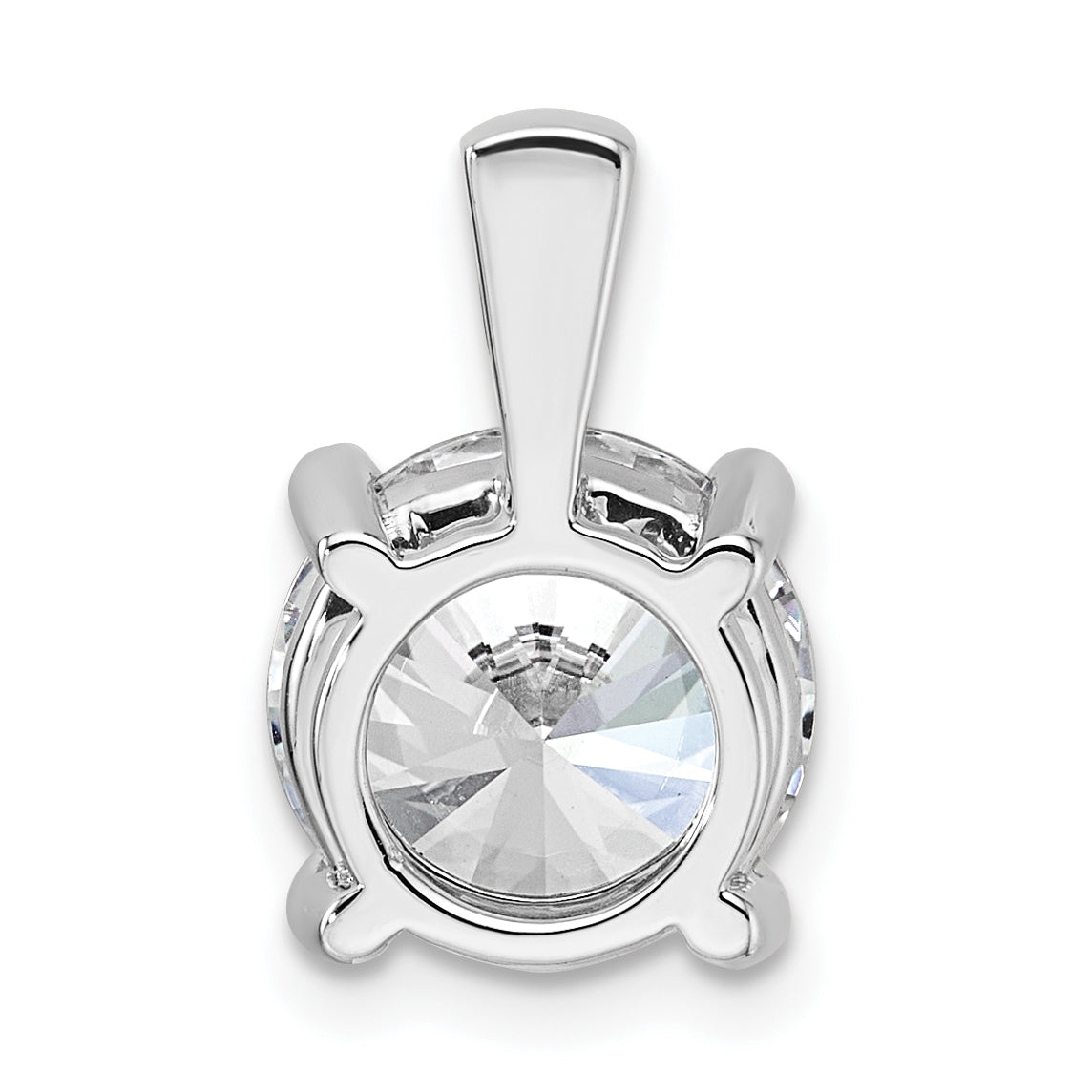 14K White Gold 4 Carat Certified Lab Grown Diamond Vs+ F+ Round Complete Four Prong Pendant