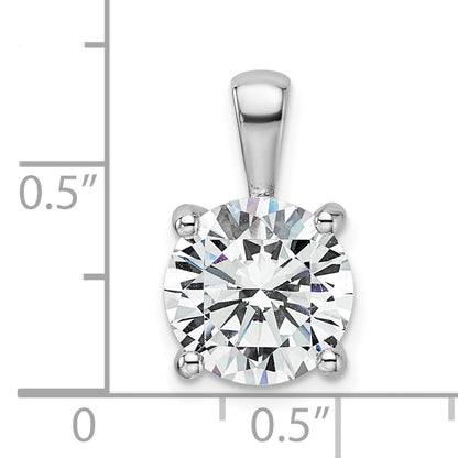 14K White Gold 4 Carat Certified Lab Grown Diamond Vs+ F+ Round Complete Four Prong Pendant