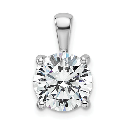 14K White Gold 4 Carat Certified Lab Grown Diamond Vs+ F+ Round Complete Four Prong Pendant