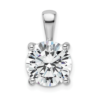 14k White Gold 4 Ct. Lab Grown Diamond VS/SI+ G+ Round Complete Four Prong Pendant