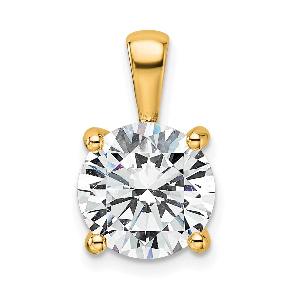 14k Yellow Gold 4 Ct. Lab Grown Diamond VS/SI+ G+ Round Four Prong Pendant