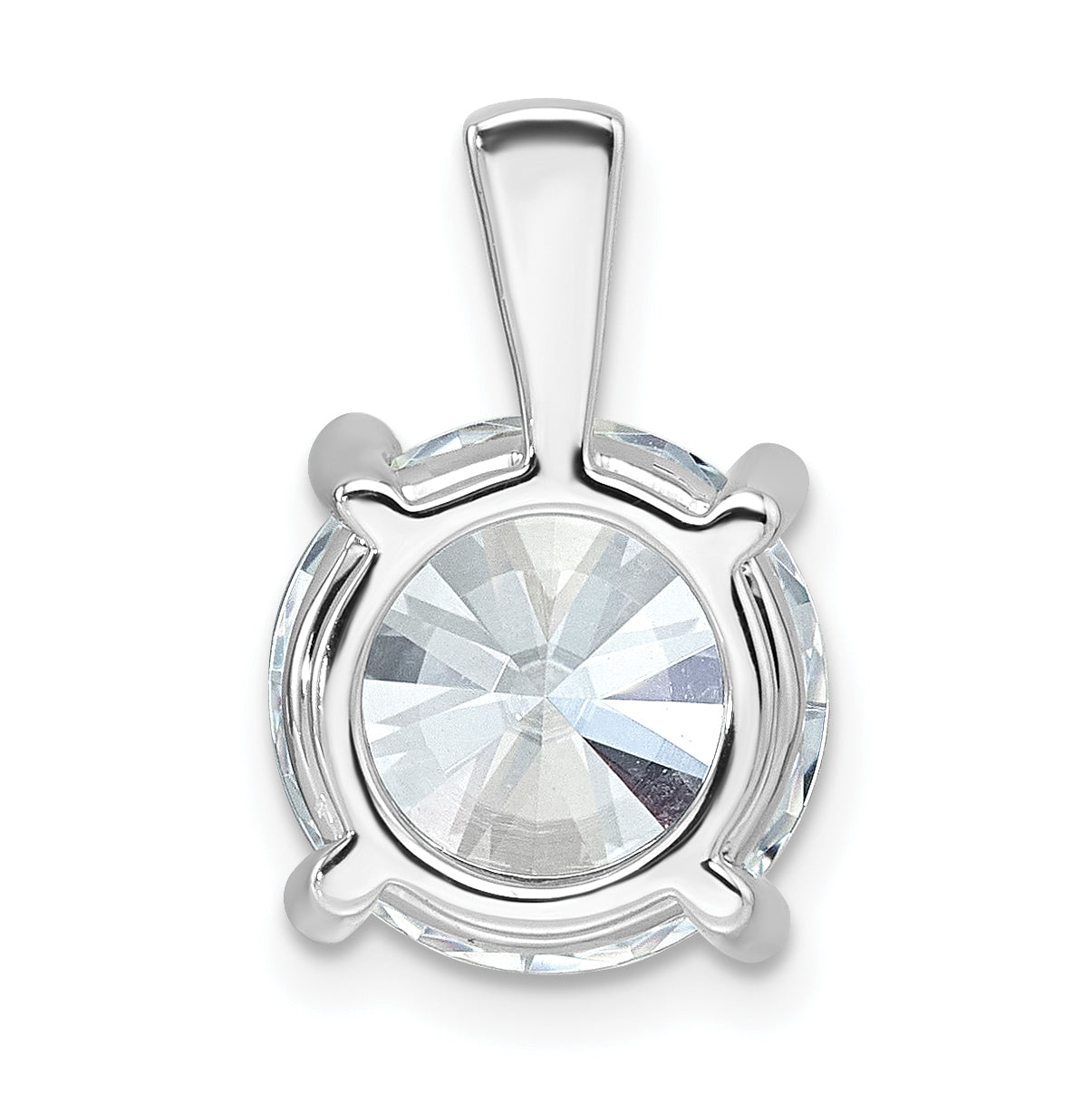 14K White Gold 5 Carat Certified Lab Grown Diamond Vs+ F+ Round Complete Four Prong Pendant