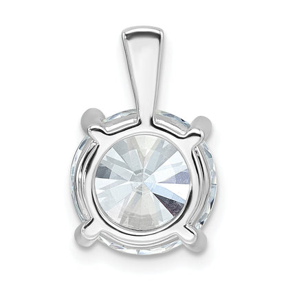 14K White Gold 5 Carat Certified Lab Grown Diamond Vs+ F+ Round Complete Four Prong Pendant