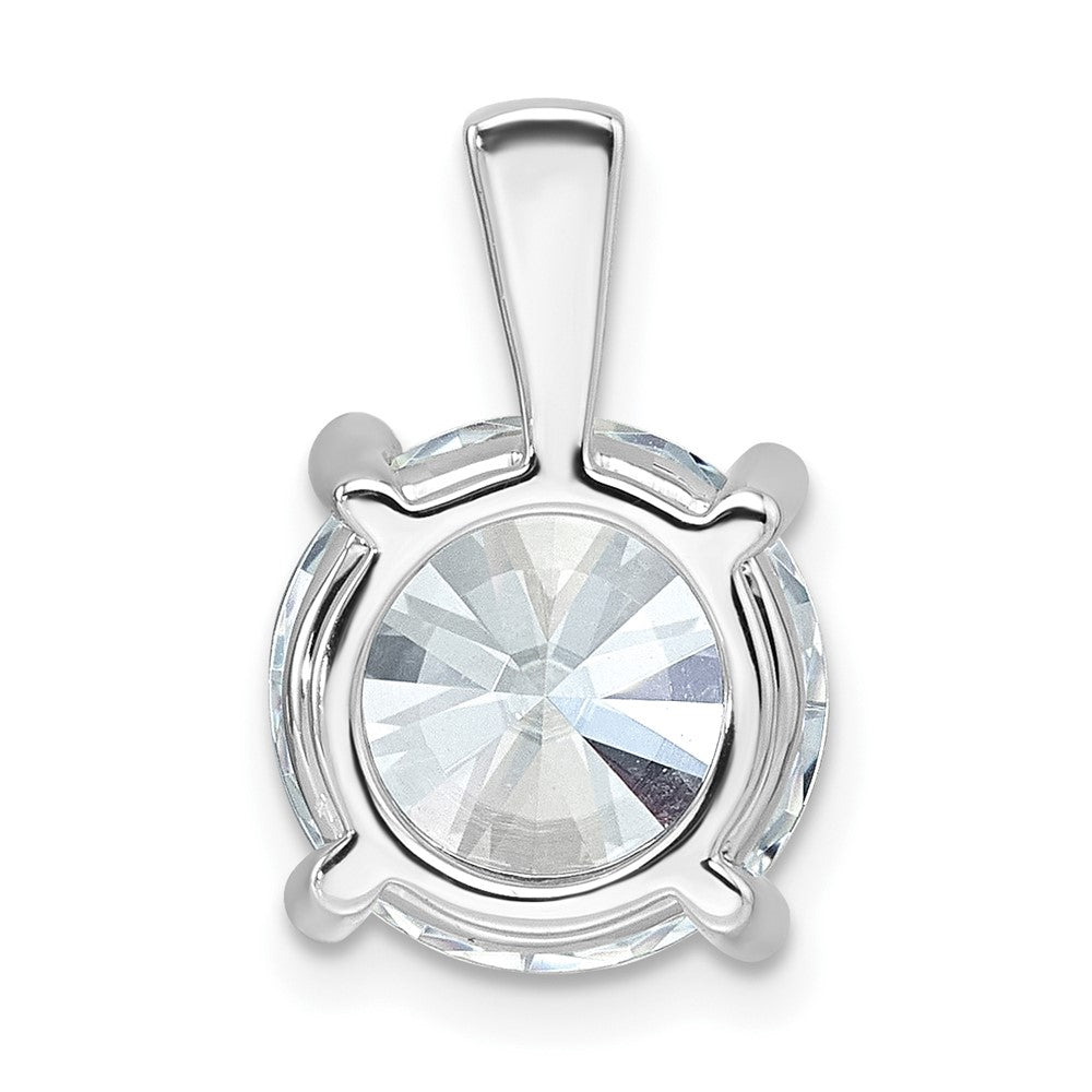 14k White Gold 5 Ct. Lab Grown Diamond VS/SI+ G+ Round Four Prong Pendant