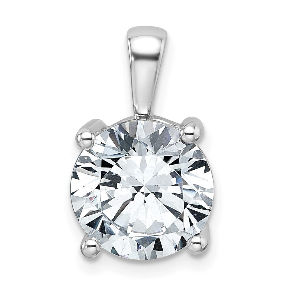 14k White Gold 5 Ct. Certified Lab Grown Diamond VS/SI+ G+ Round Four Prong Pendant