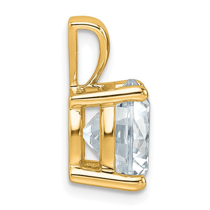 14k Yellow Gold 5 Ct. Lab Grown Diamond VS/SI+ G+ Round Complete Four Prong Pendant