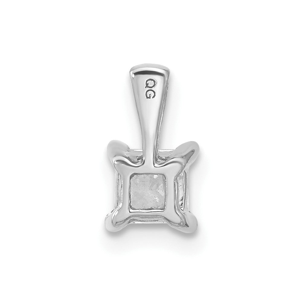 14k White Gold 1/2 Ct. Lab Grown Diamond VS/SI+ G+ Princess Complete Four Prong Pendant
