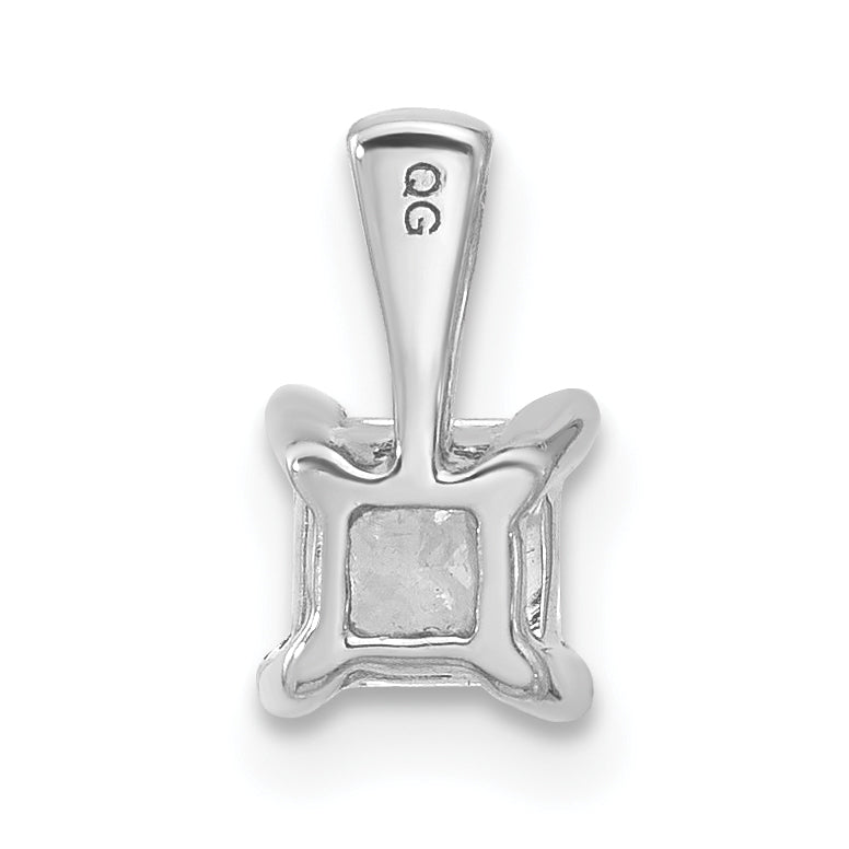 14k White Gold 14k White Gold 1/2 carat Lab Grown Diamond VS+ F+ Princess Complete Four Prong Pendant
