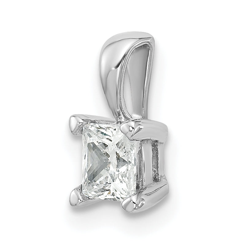 14k White Gold 14k White Gold 1/2 carat Lab Grown Diamond VS+ F+ Princess Complete Four Prong Pendant