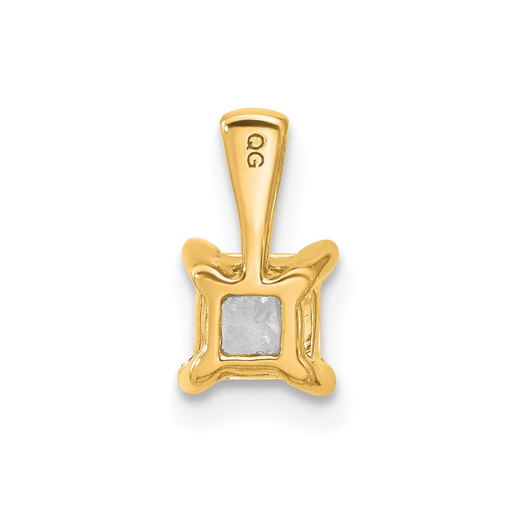 14k Yellow Gold 1/2 Ct. Certified Lab Grown Diamond VS/SI+ G+ Princess Complete Four Prong Pendant