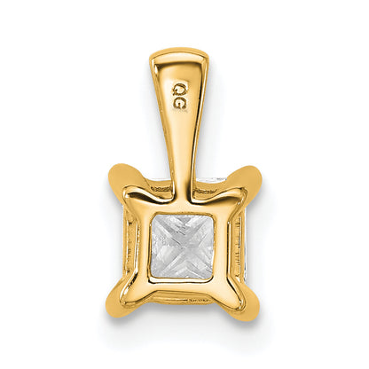 14k Yellow Gold 3/4 Ct. Lab Grown Diamond VS/SI+ G+ Princess Four Prong Pendant
