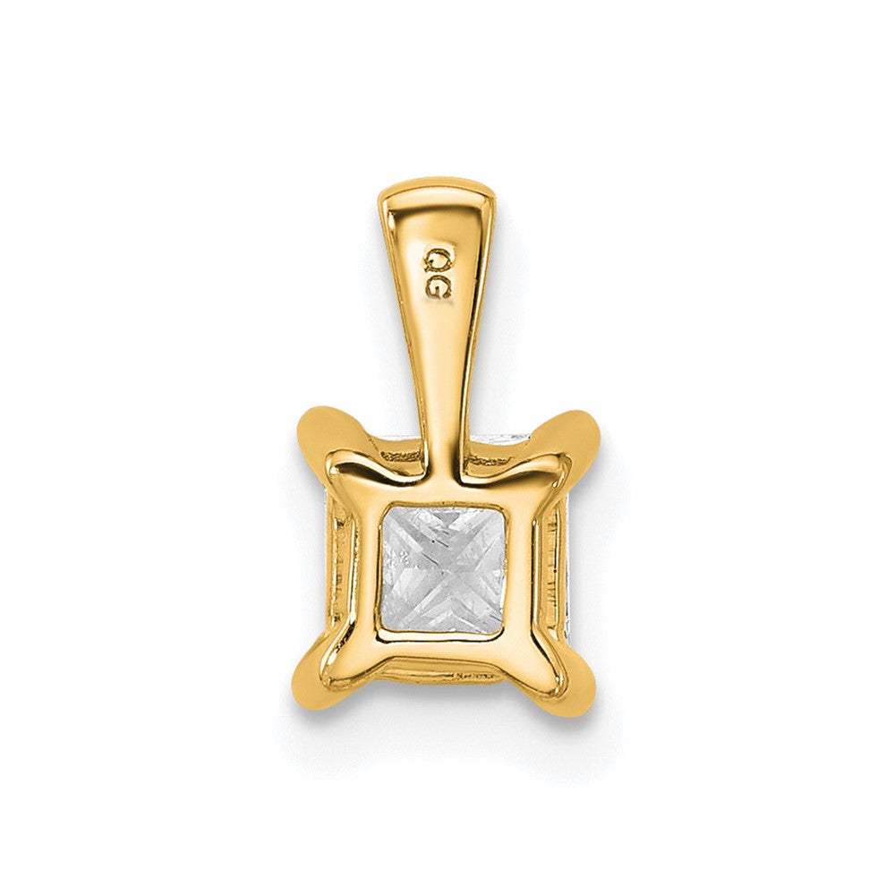 14k Yellow Gold 3/4 Ct. Lab Grown Diamond VS/SI+ G+ Princess Complete Four Prong Pendant