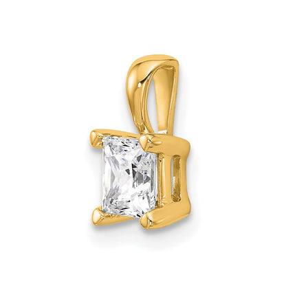 14k Yellow Gold 3/4 Ct. Lab Grown Diamond VS/SI+ G+ Princess Complete Four Prong Pendant