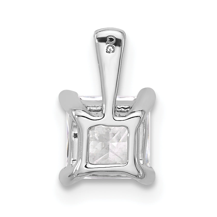 14k White Gold 14k White Gold 1 carat Certified Lab Grown Diamond VS+ F+ Princess Complete Four Prong Pendant