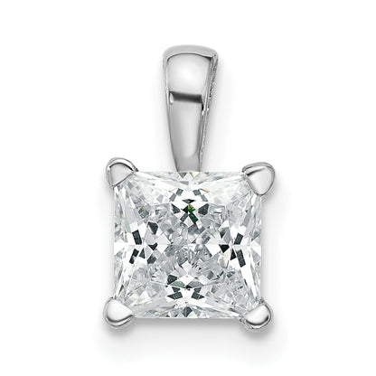 14k White Gold 14k White Gold 1 carat Lab Grown Diamond VS+ F+ Princess Complete Four Prong Pendant
