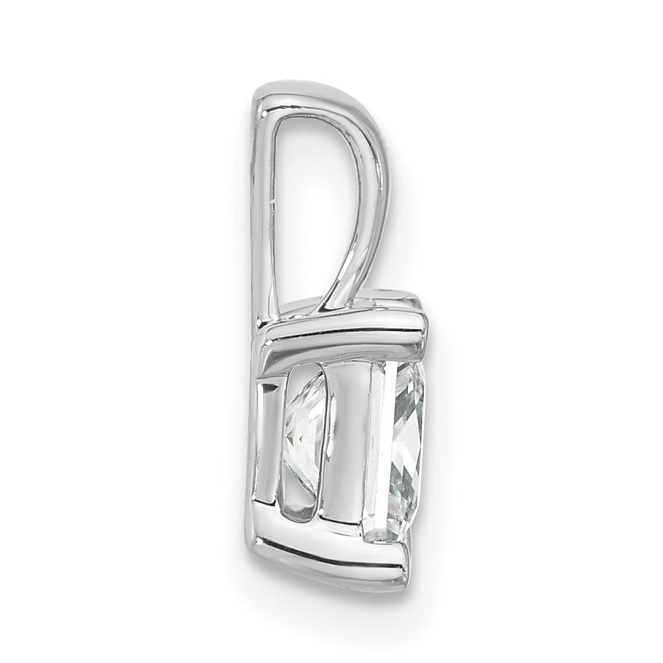 14K White Gold 1 1/2 Carat Lab Grown Diamond Vs+ F+ Princess Complete Four Prong Pendant