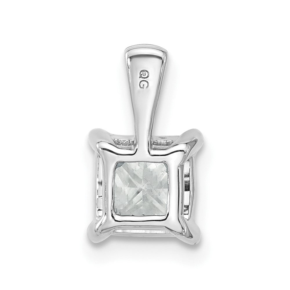 14k White Gold 1 1/2 Ct. Certified Lab Grown Diamond VS/SI+ G+ Princess Complete Four Prong Pendant