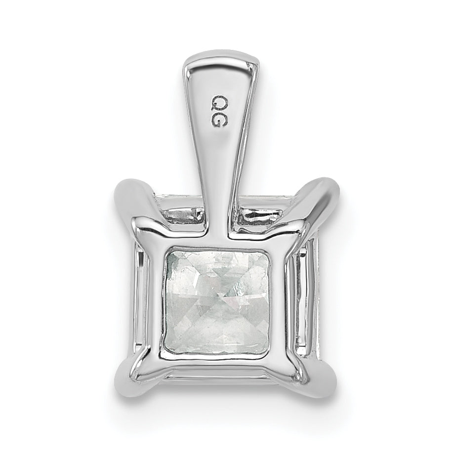 14k White Gold 2 Ct. Certified Lab Grown Diamond VS/SI+ G+ Princess Four Prong Pendant