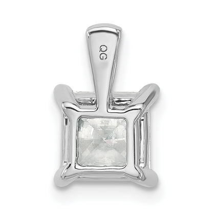 14k White Gold 2 Ct. Certified Lab Grown Diamond VS/SI+ G+ Princess Four Prong Pendant