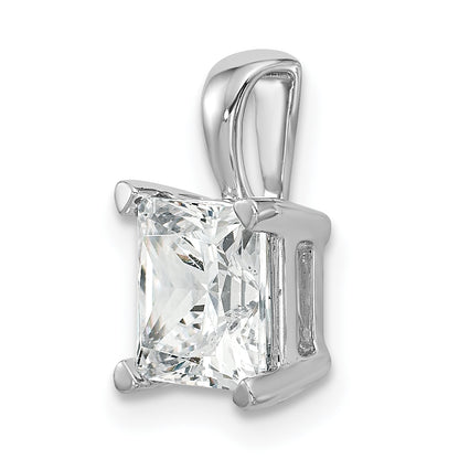 14k White Gold 2 Ct. Certified Lab Grown Diamond VS/SI+ G+ Princess Four Prong Pendant