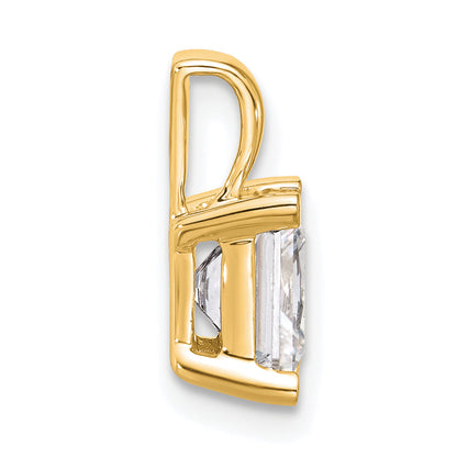 14K Yellow Gold 2 Carat Certified Lab Grown Diamond Vs+ F+ Princess Complete Four Prong Pendant
