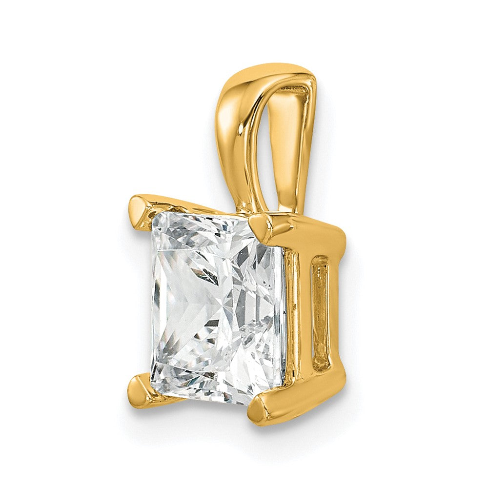 14k Yellow Gold 2 Ct. Certified Lab Grown Diamond VS/SI+ G+ Princess Four Prong Pendant