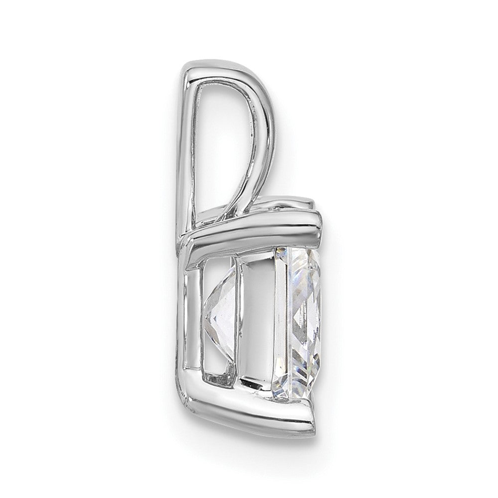 14k White Gold 2 1/2 Ct. Lab Grown Diamond VS/SI+ G+ Princess Complete Four Prong Pendant