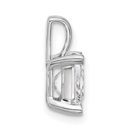 14k White Gold 2 1/2 Ct. Lab Grown Diamond VS/SI+ G+ Princess Complete Four Prong Pendant